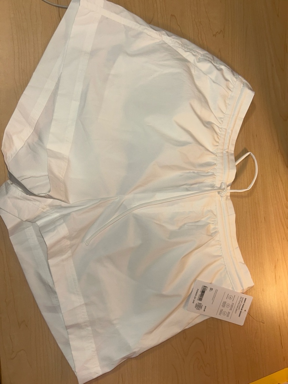 Athleta White Poplin Drawstring Shorts